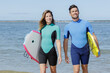© auremar - portrait of a fit couple after surfing