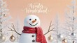 © Shamim - A charming snowman adorned in a vibrant red scarf stands joyfully amidst a glistening, snow-covered forest, creating a picturesque and heartwarming winter wonderland scene at dawn