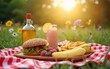 © Layla - Summer picnic, vibrant colors, joyful scenes, cozy setting, inviting. High quality