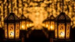 © Panuluh - Elegant Hanging Lanterns Illuminating a Warm Festive Atmosphere with Bokeh Light Backgrounds for Holiday and Celebration Themes