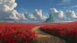 © Stock by Anindya - Yellow brick road through a field of red poppy flower toward emerald city
