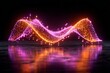 © Sergei - Abstract glowing music wave, pink and orange, representing a digital sound frequency against a dark background