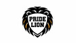 © Ideate Design 028 - Bold lion head logo with pride lion text on white background, Vector