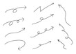 © haru - 細く柔らかな線で描かれた手描き風矢印セット　シンプルで上品なベクターデザイン｜矢印, ベクター, 手書き, 曲線, 白背景, フリーハンド
