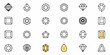 © Sarmad - Collection of various gemstone cut icons in outline style on white background