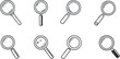© vadymstock - A set of magnifying glass icons in black outline vector style, ideal for search and investigation themes