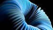 © flashmovie - Elegant blue abstract circular shape with smooth wavy layers moving hypnotically against a solid black background, creating a serene and captivating seamless loop for presentations and visuals