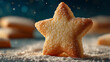 © Shahida - A close up of a star shaped cookie dusted with powdered sugar on a surface