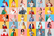 © Pixel-Shot - Collage of many people with different flags on color background