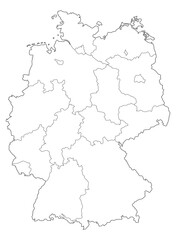  Map of the country of Germany for infographic illustration