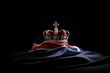 © ink drop - A royal crown with a union jack UK flag. Coronation of the king. Generative ai