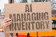 © AndriiKoval - 'AI Managing Inventory' Systems track stock levels automatically ordering supplies when needed. INVENTORY. STOCK. WAREHOUSE. MANAGE. SUPPLY.