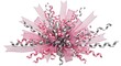© HELLIXS - Festive Pink and Silver Gift Bow Arrangement with Curling Ribbons