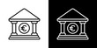 © New River - Bank Icon With Euro Symbol. Fresh Line Design Built For Creative Flexibility In Light And Dark Versions.