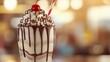 © bejo_ - Decadent Chocolate Milkshake with Whipped Cream and Cherry Topping Delight