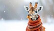 © EnelEva - A tall wild giraffe mammal with a long neck and brown spots. Illustration