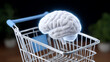 © Phuwadon - A conceptual image of a shopping cart containing a glowing brain, symbolizing innovative ideas and consumer decisions in psychology.