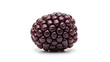 A Single Lustrous Blackberry Jewel Perfectly Formed and Isolated on White.