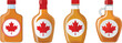 © SHAHID - Maple syrup bottle illustration featuring maple leaf emblem in clean simple line art food concept design