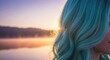 © nad - Turquoise tresses against the sunrise, a visual symphony of beauty and nature's dawn embrace