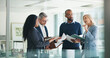 © SiphosethuFan/peopleimages.com - Business, documents and people with meeting discussion for finance trends, policy decision or update. Financial managers, report and feedback in office for investment strategy or risk management team