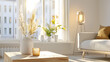 © Sumet - Elegant home decor modern apartment still life bright environment interior view aesthetic serenity