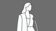 © NStock - A simple illustration of a woman wearing a business suit. Fashionable. Stylish. Line art.