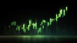 © artbot - Green candlestick financial chart with rising trend