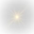 © Ole moda - Soft yellow star glows with sparkling light. PNG. Floating dust, glitter sun, and tiny stars surround it golden luminous beams and soft sparks radiate outward.