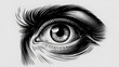 © extra - Black and white detailed human eye engraving illustration