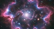 © ARA graphics - Cosmic nebula featuring bright stars, surrounded by glowing red and blue nebulosity
