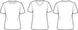 © MdAbdur - Flat fashion sketches of white t-shirts front and back views t shirt clothing