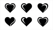 © Tania - Six black heart shapes with white highlights on white background hearts love