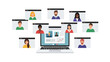 © mahameru - Diverse group of people attending a virtual meeting via laptop and video conferencing technology