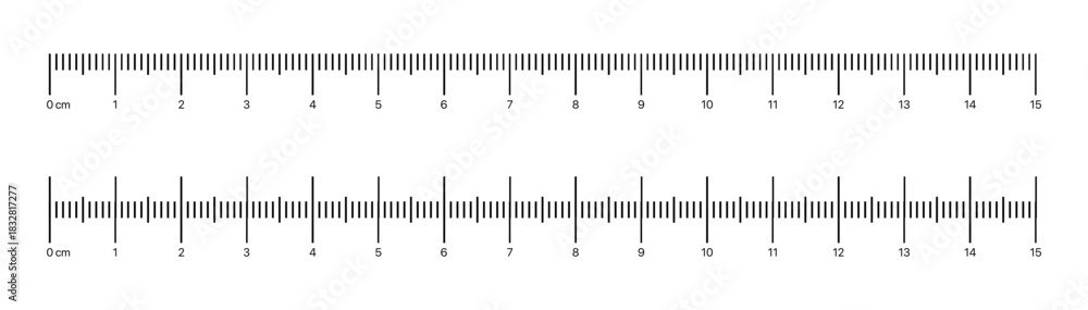 Ruler scale vector with inch markings and numbers, clean minimal design ...
