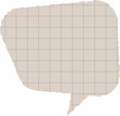 © Kolerowa - Collage style speech bubble cut out from blue graph paper texture. Vector comic chat box element for communication, education, retro, and back to school concepts.