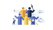 © Syed - Vibrant celebration graphic design showcasing diversity and inclusion with colorful abstract elements and text
