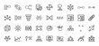 © PixeloAI - Database and data structure line icon set. Vector pictograms of server, network, flowchart, cloud, analytics, and hierarchy. Thin linear illustration.