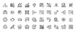 © PixeloAI - Business and technology line icon set. Vector pictograms of flow chart, calendar, robot, dollar coins, and server rack, thin linear illustration.