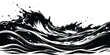 © Design4color - Monochrome artwork showcasing stylized ocean waves with splashes and fluid motion design element