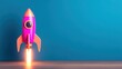 © crazyass - Startup entrepreneur launching glowing rocket with growth ico standard in innovative tech environment