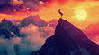 © didar - Fantasy Mountain Landscape with Ibex Rearing Up Above Clouds