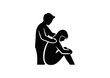 © Fitrotul - Support and Comfort A Minimalist Icon Depicting Empathy and Assistance for Those in Need