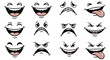 © Nantawat - Collection of cartoon facial expressions displaying a range of emotions from happy to angry and sad