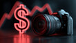 © kaliel - A professional camera beside a dollar symbol representing the connection between visual production, economic opportunity and the strategic value of creative work.