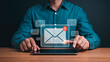 © Creative mind - Email notification concept via technology in business communication.