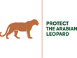 © Safwan Creatives - Protect the arabian leopard vector art for conservation effort