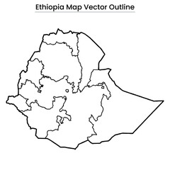  Ethiopia Map Vector Outline