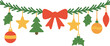 © Angelina - A Christmas garland against a white backdrop, featuring a copy space for adding text or design