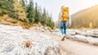 © Bonsales - Tick on rock while hiker walks on trail, representing danger in nature and outdoor disease risk